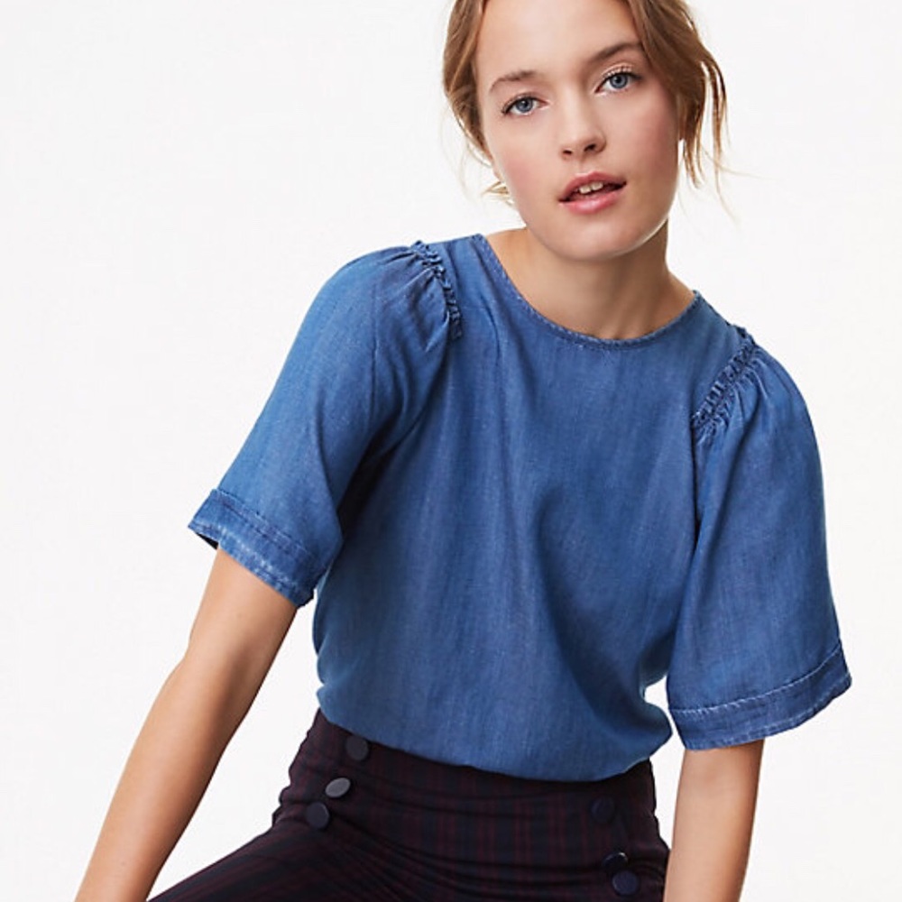 LOFT chambray top